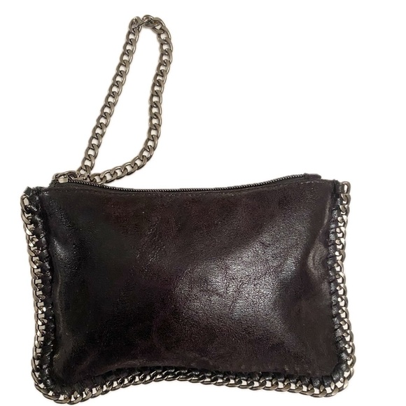 Unbranded Handbags - EUC! Black metallic suede-like wristlet